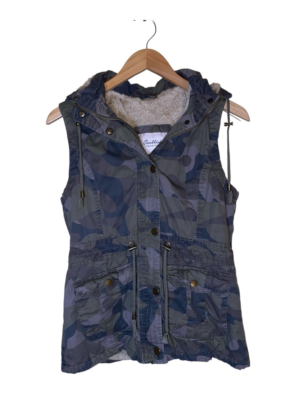 Snobbish Premium Collection Women's Faux Fur Button Up Zip Up Hooded Size Medium